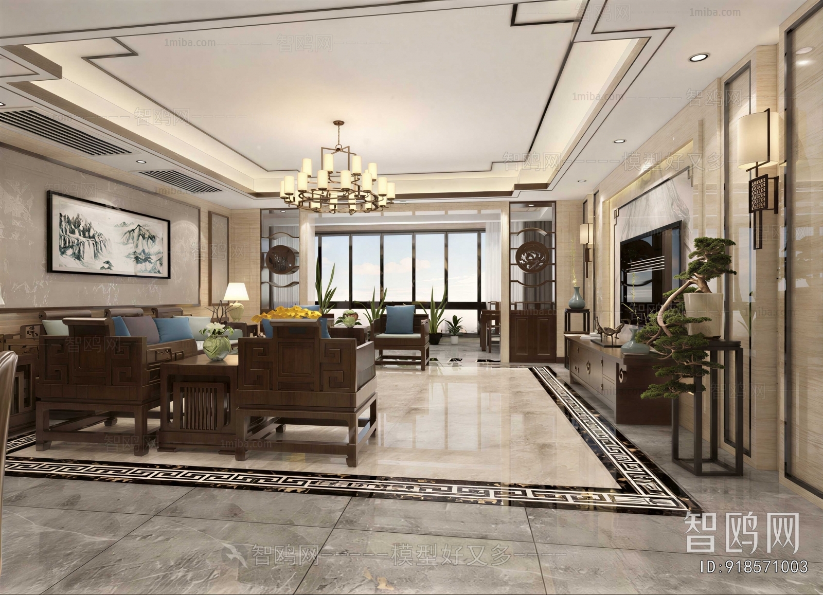 New Chinese Style A Living Room
