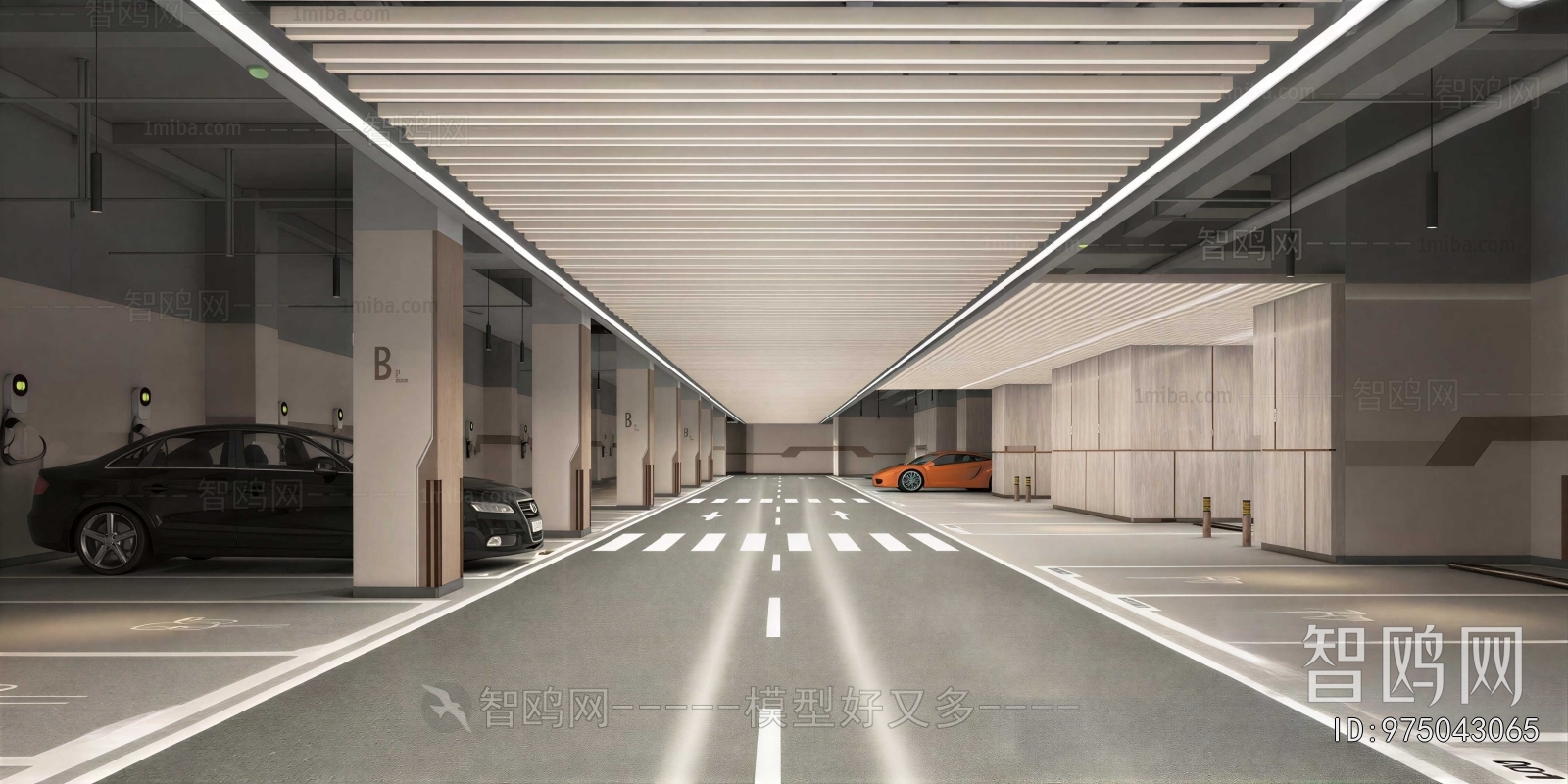 Modern Underground Parking Lot