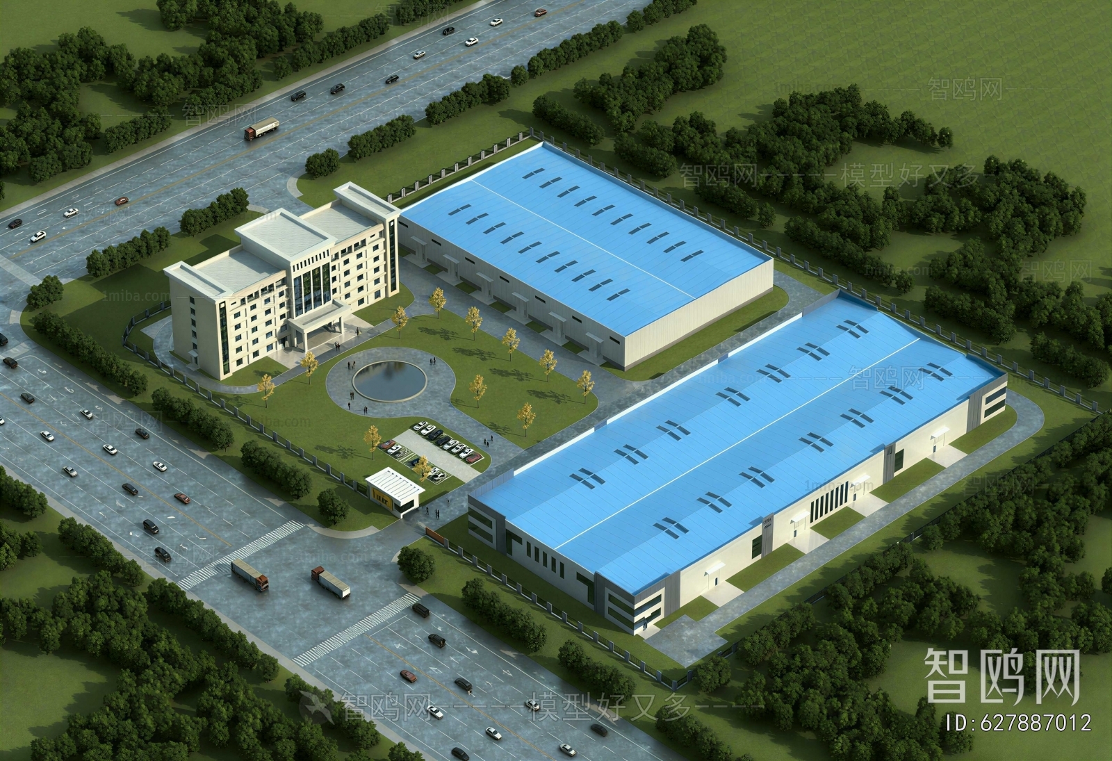 Modern Architectural Bird's-eye View Planning