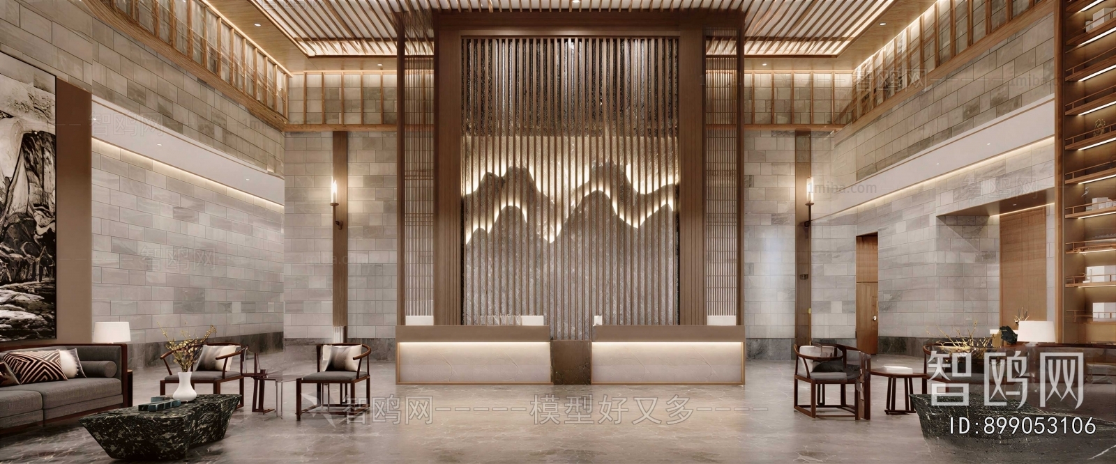 New Chinese Style Office Reception Desk