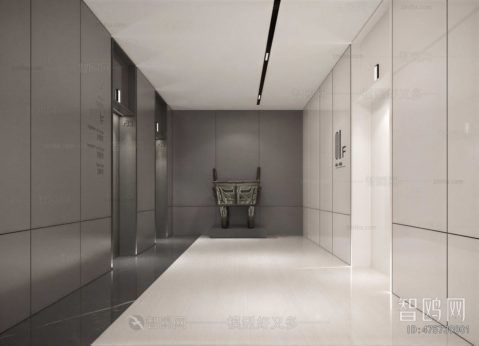 Modern Office Elevator Hall