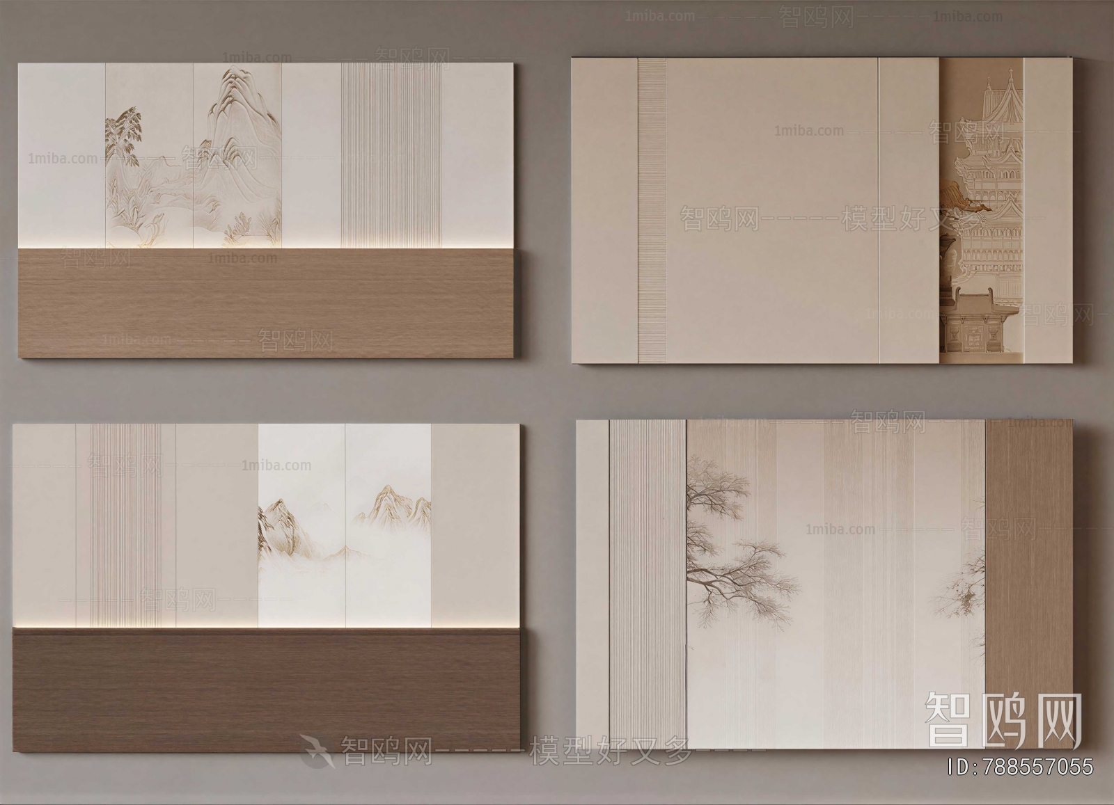 New Chinese Style TV Wall