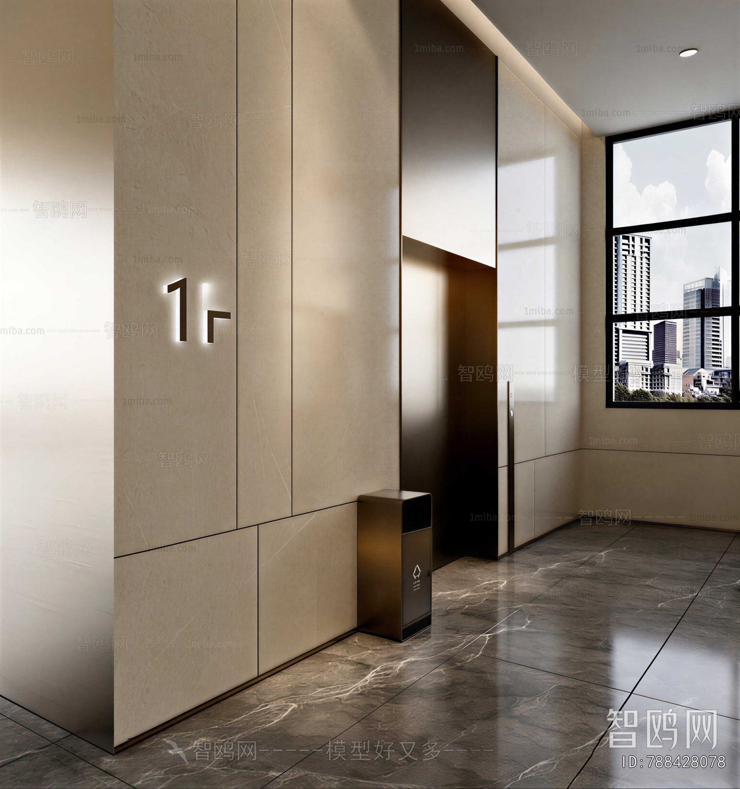 Modern Office Elevator Hall