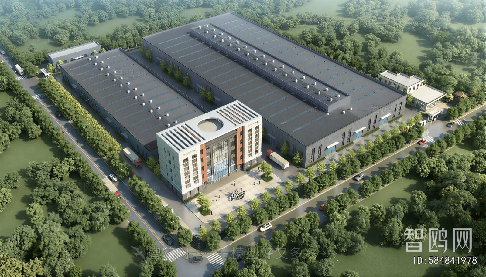 Modern Architectural Bird's-eye View Planning