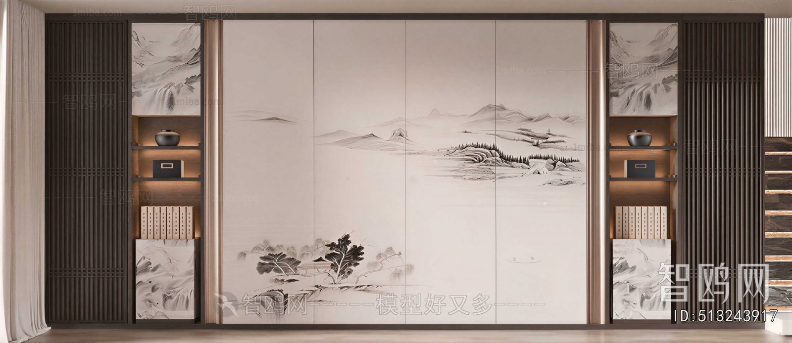 New Chinese Style TV Wall