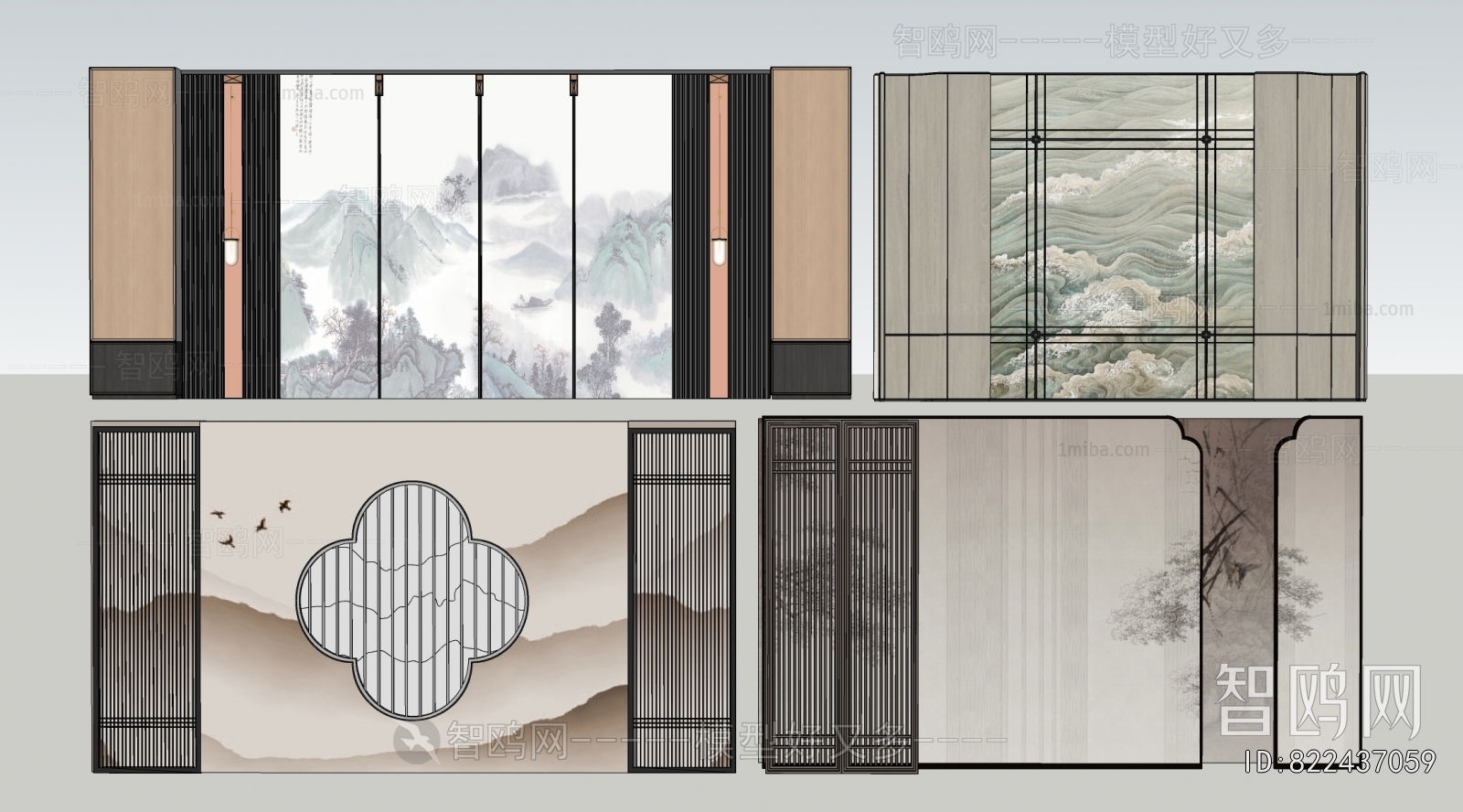 New Chinese Style TV Wall