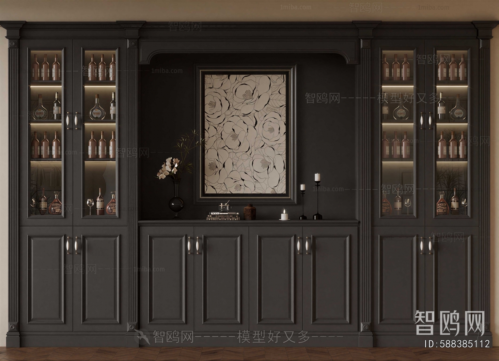 French Style Wine Cabinet