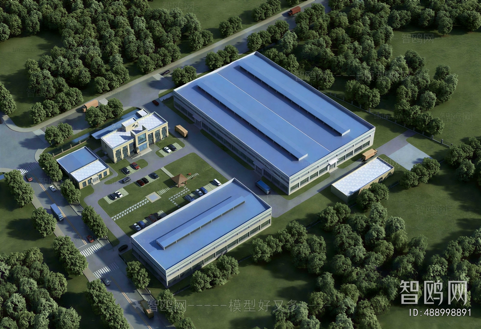 Modern Architectural Bird's-eye View Planning