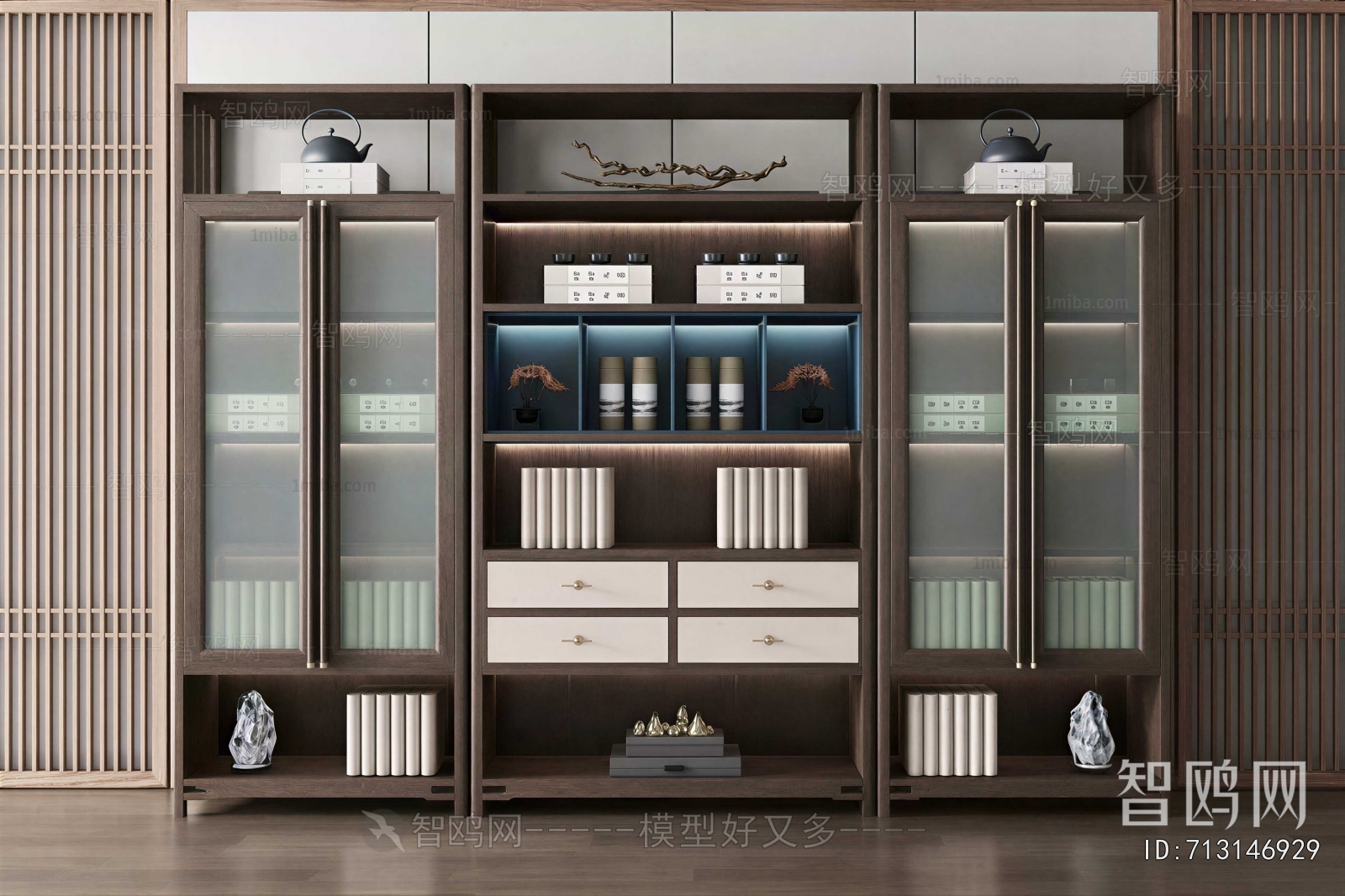 New Chinese Style Chinese Style Bookcase