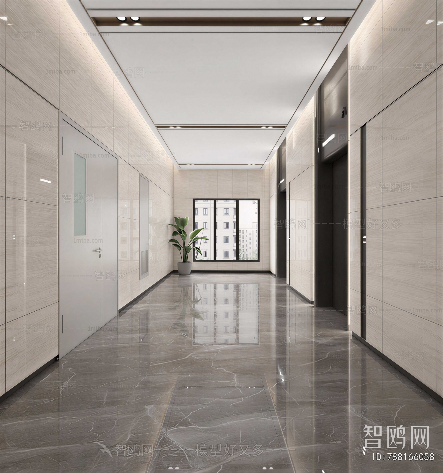 Modern Office Elevator Hall