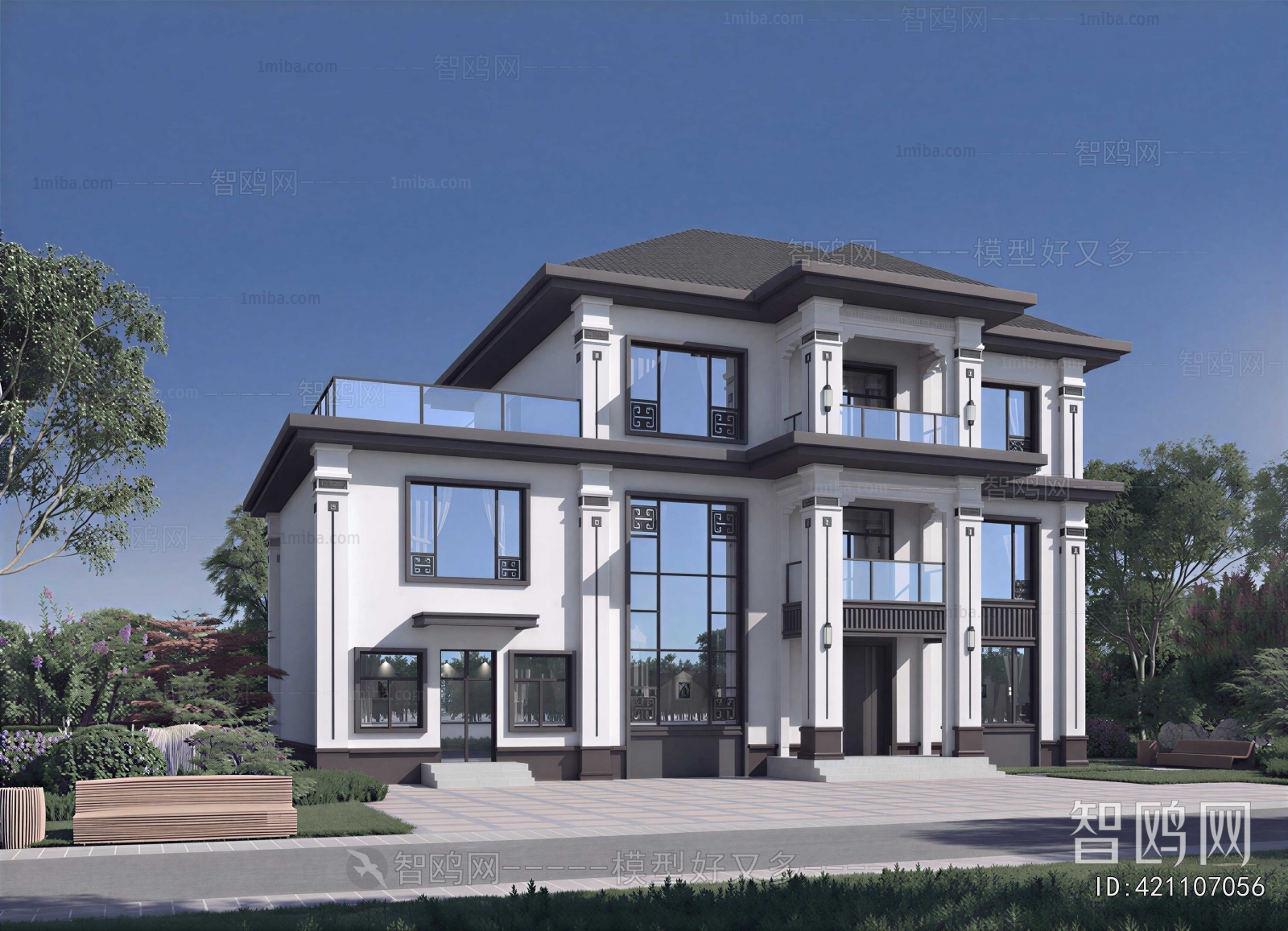 New Chinese Style Villa Appearance
