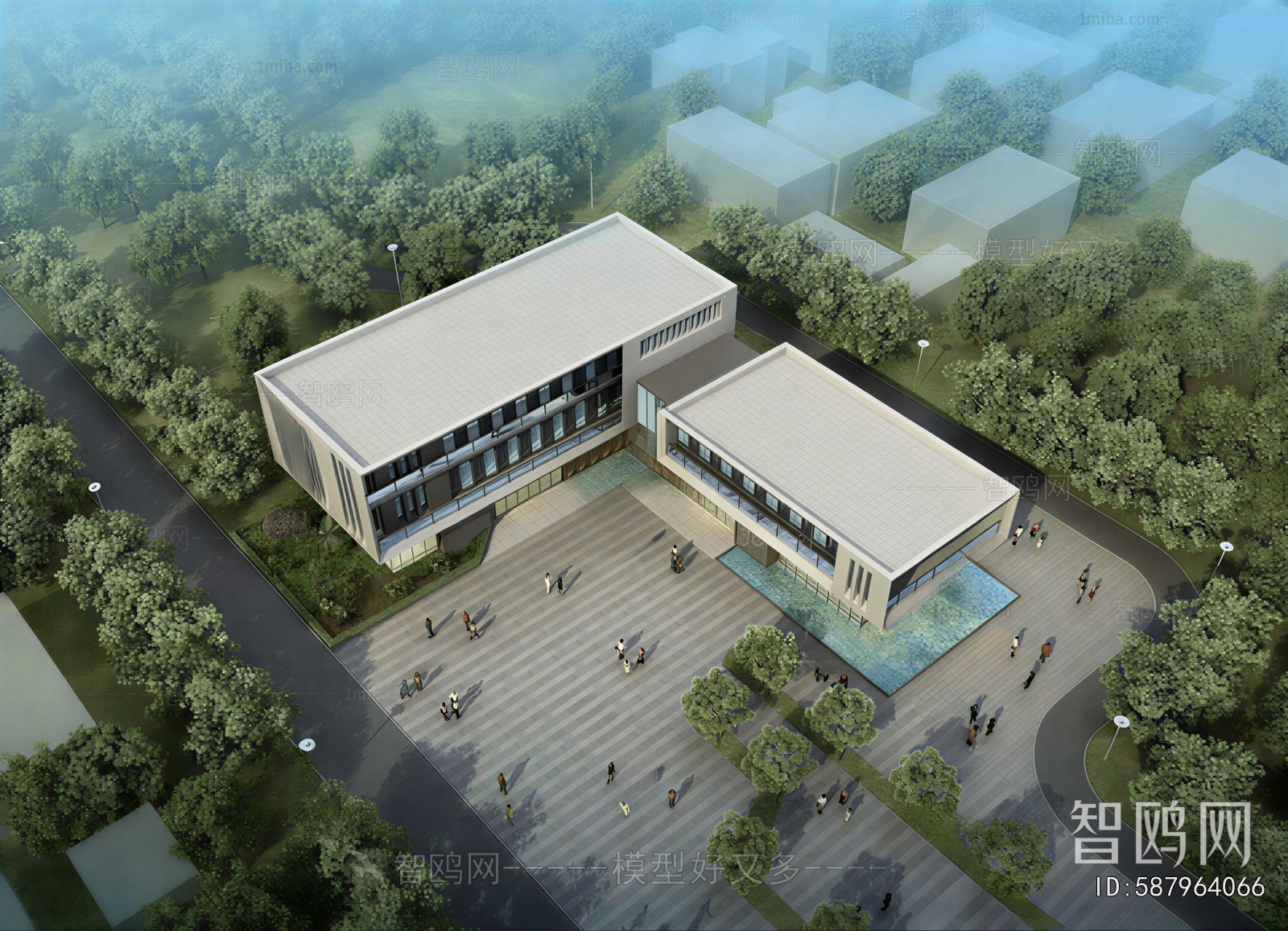 Modern Architectural Bird's-eye View Planning