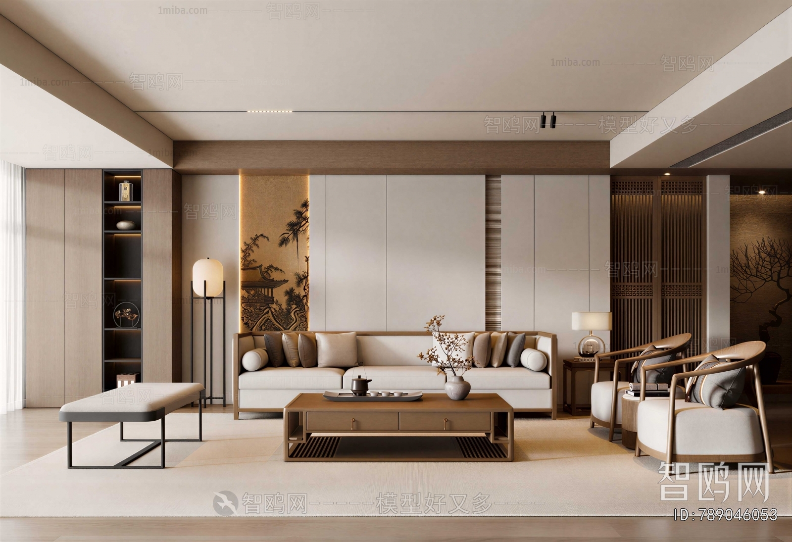 New Chinese Style A Living Room