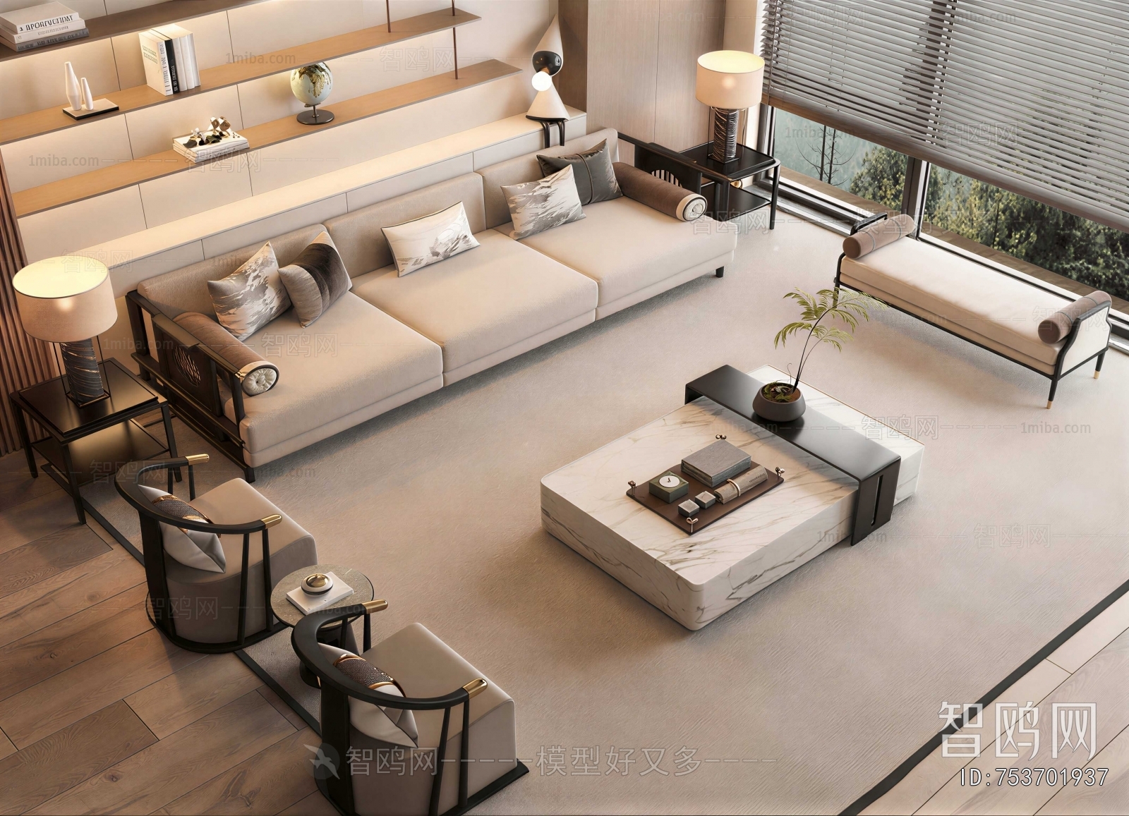 New Chinese Style Sofa Combination