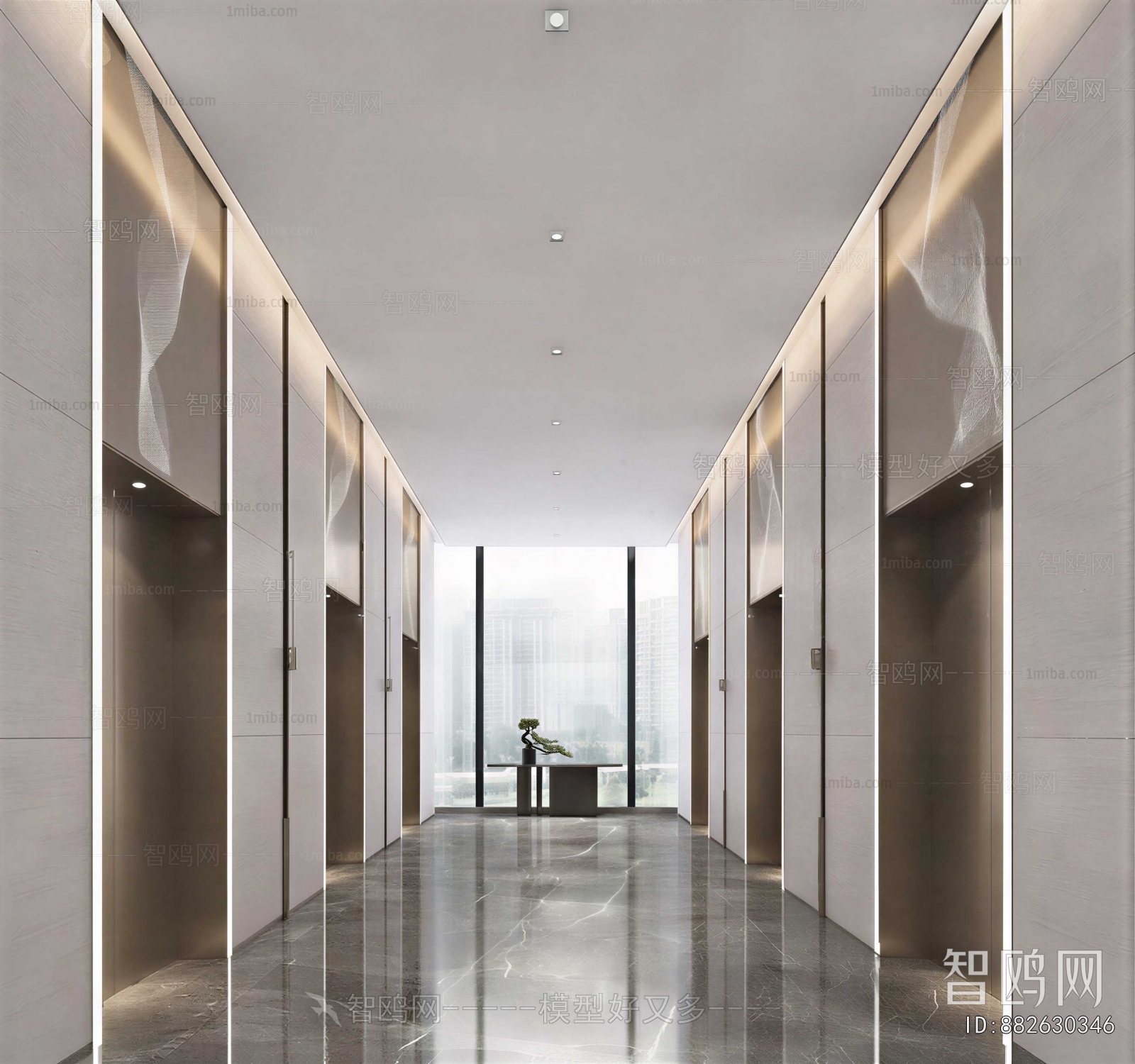 Modern Office Elevator Hall