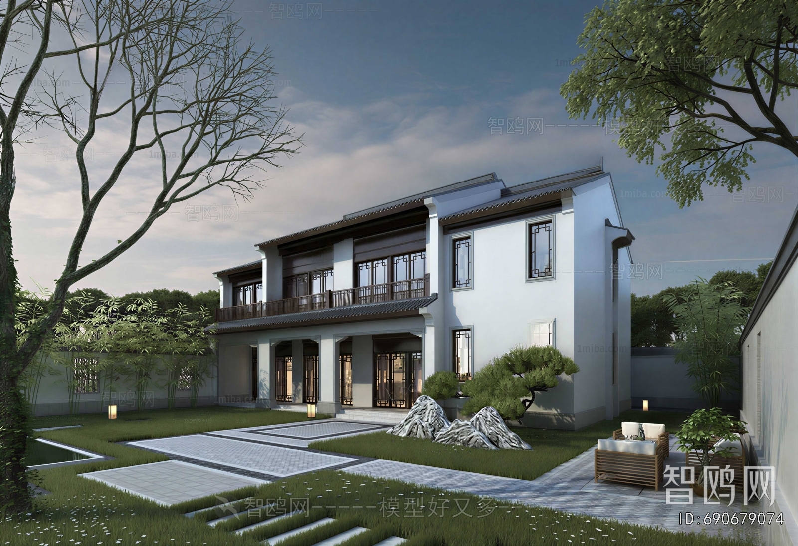 New Chinese Style Villa Appearance