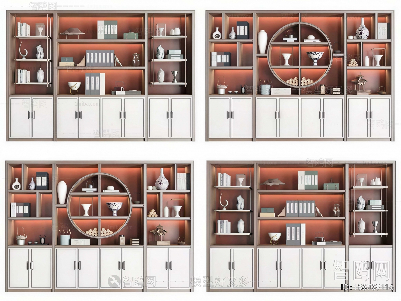 New Chinese Style Chinese Style Bookcase