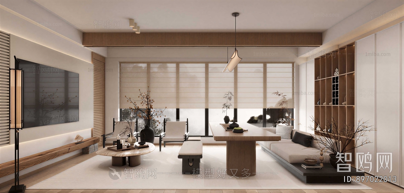 Modern Wabi-sabi Style A Living Room