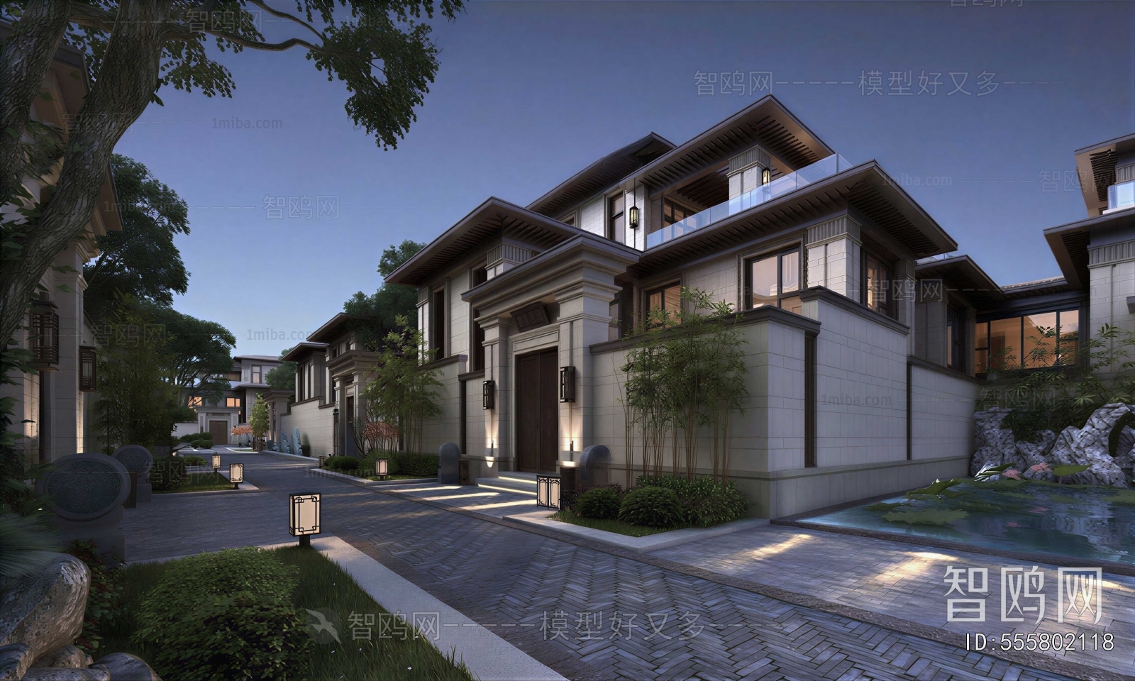New Chinese Style Villa Appearance