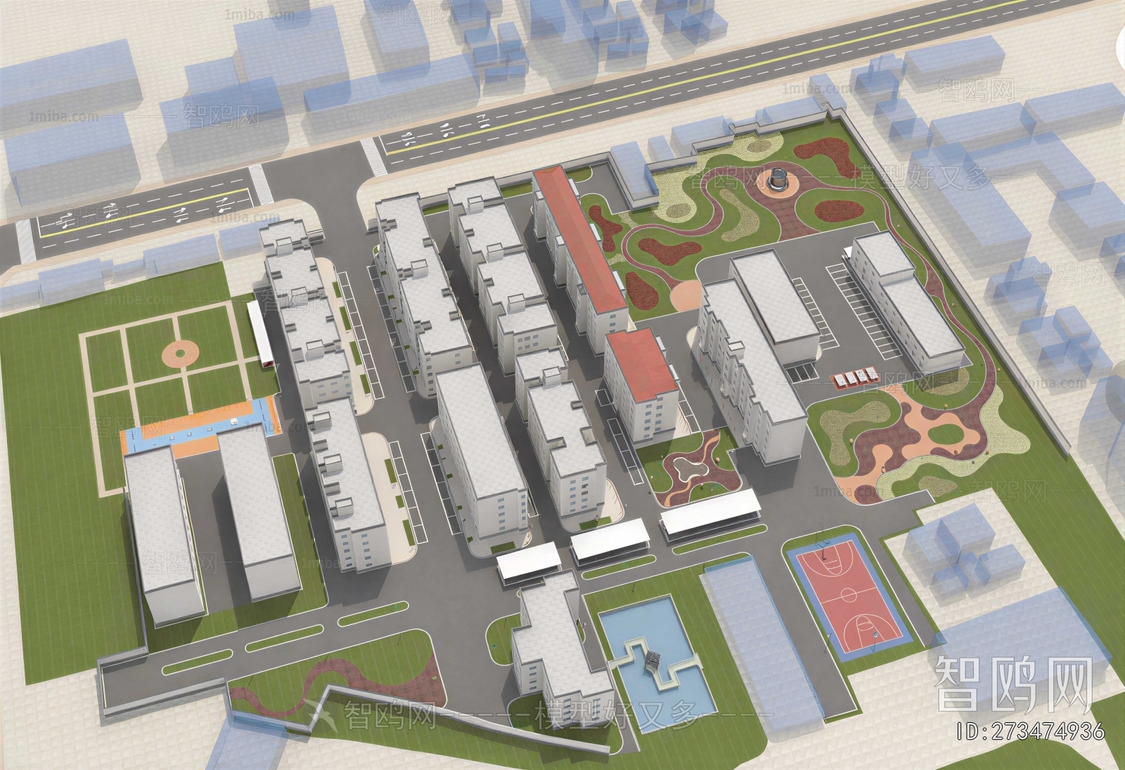 Modern Architectural Bird's-eye View Planning