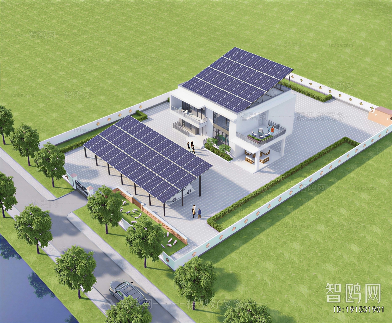 Modern Architectural Bird's-eye View Planning