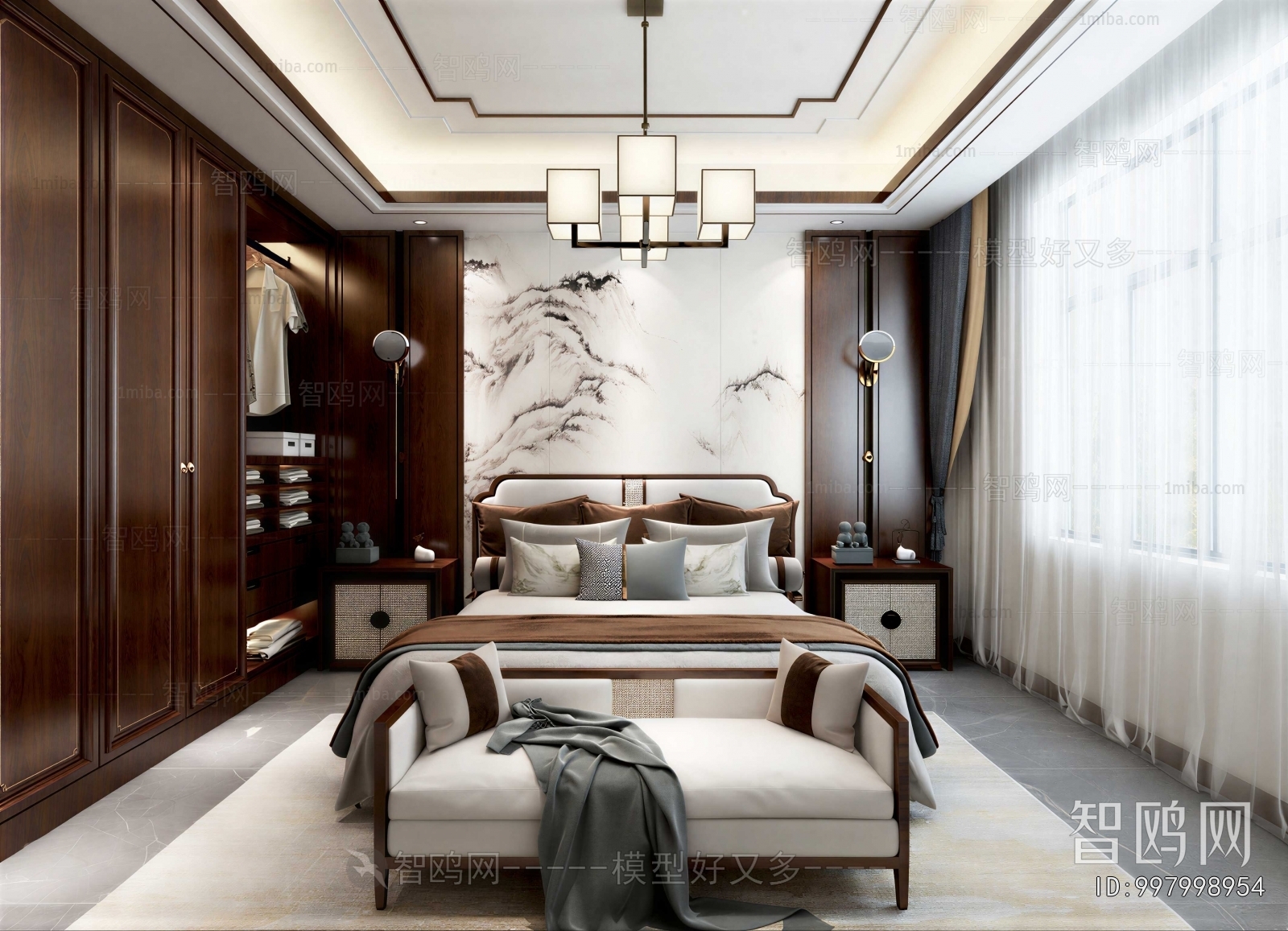 New Chinese Style Bedroom