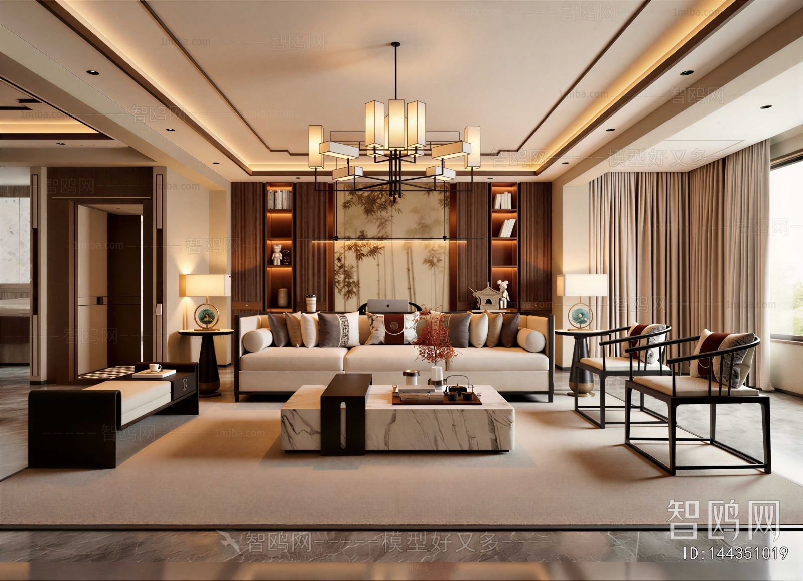 New Chinese Style A Living Room