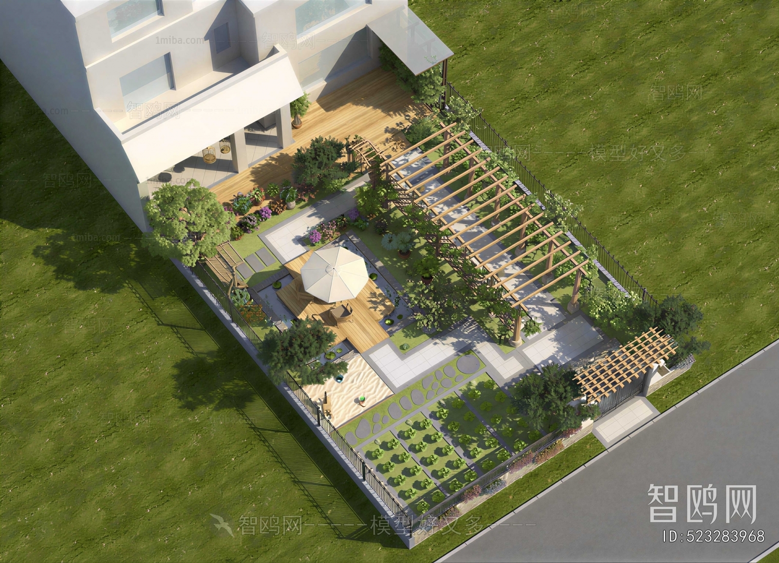 Modern Architectural Bird's-eye View Planning