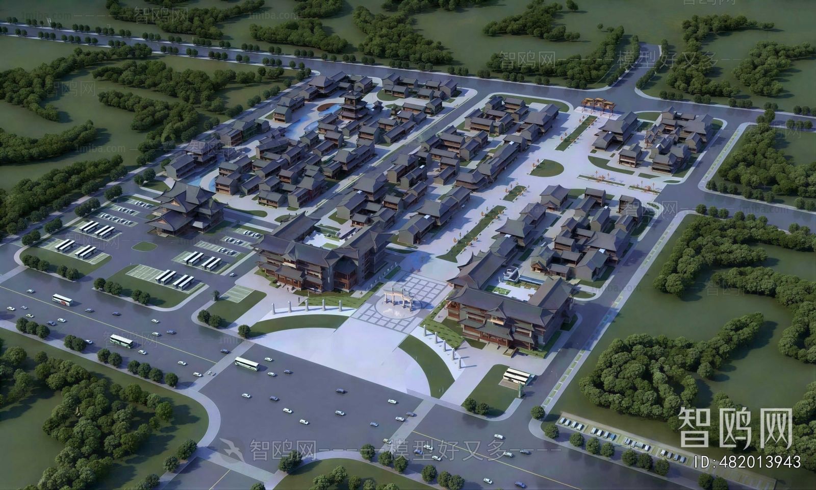 Modern Architectural Bird's-eye View Planning