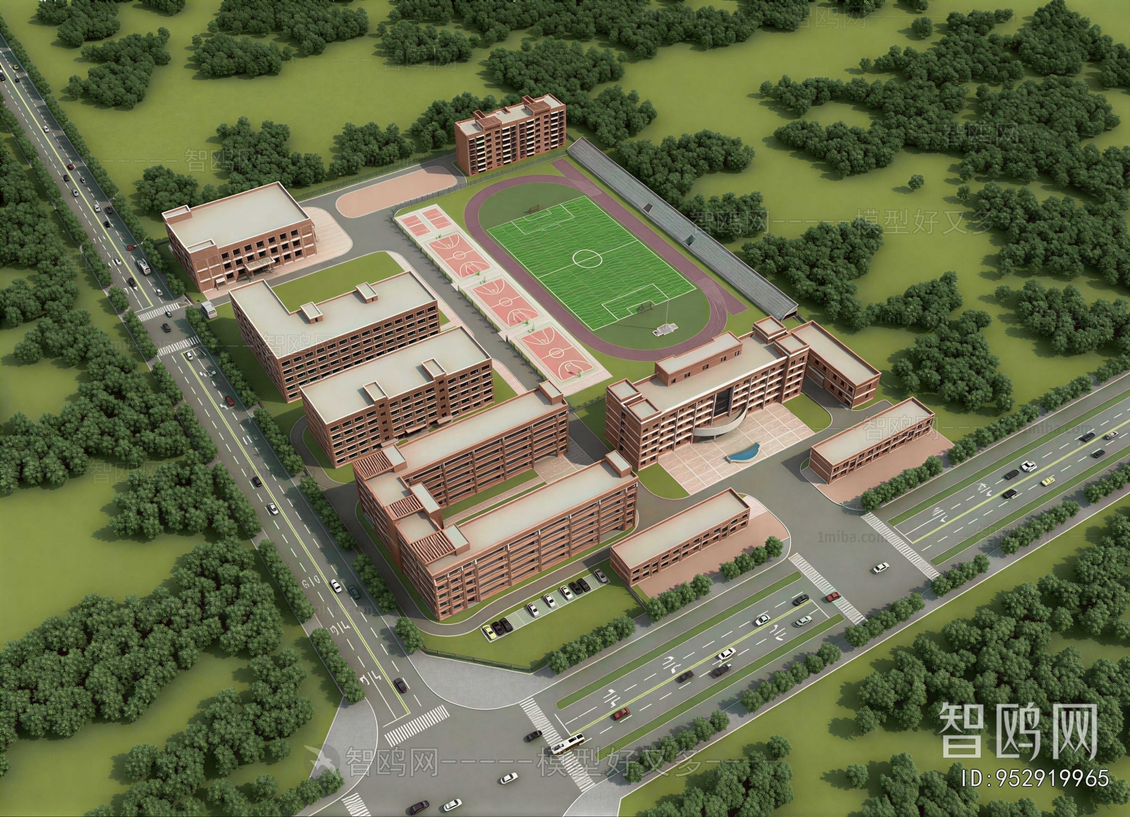 Modern Architectural Bird's-eye View Planning
