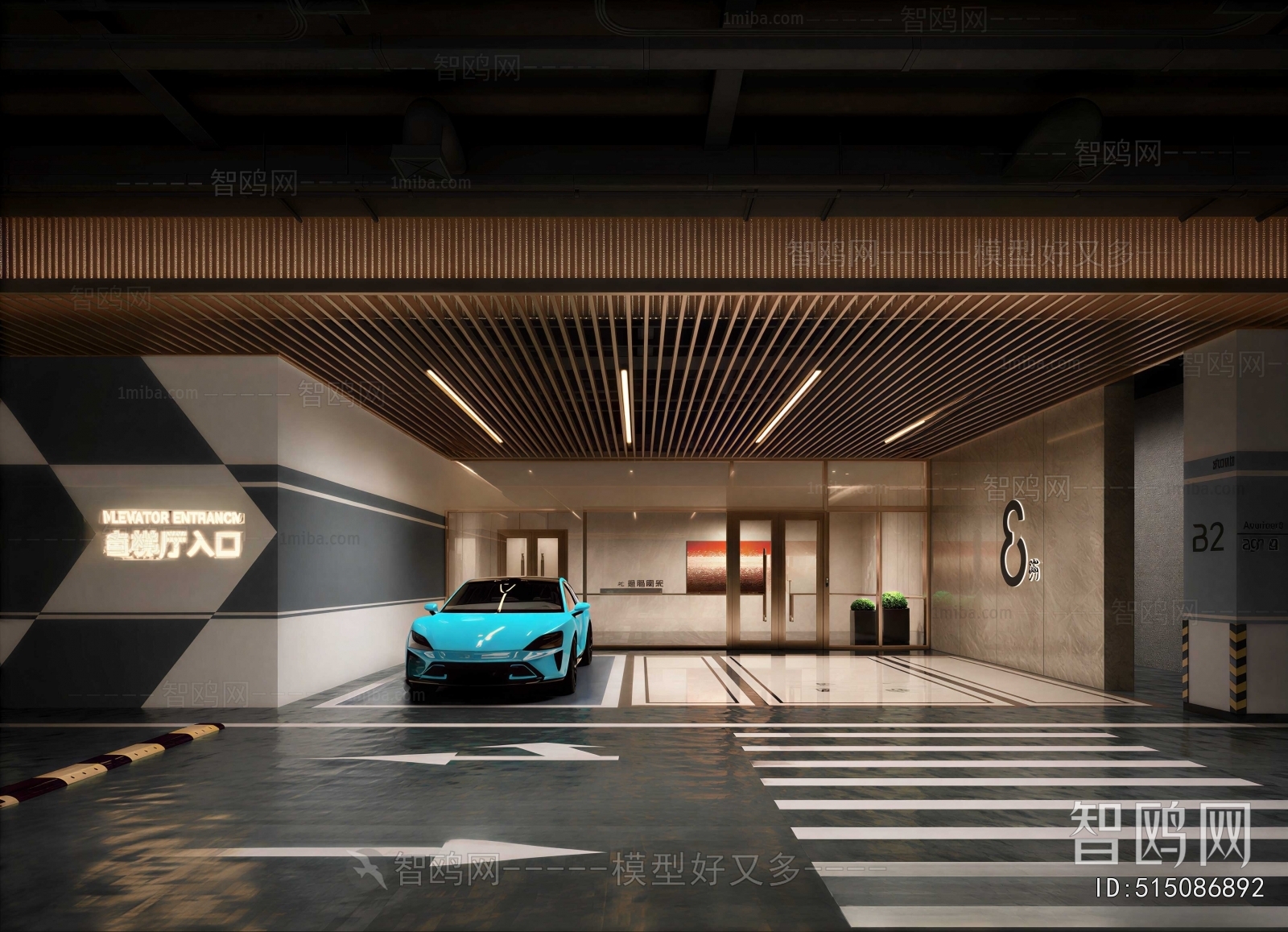 Modern Underground Parking Lot