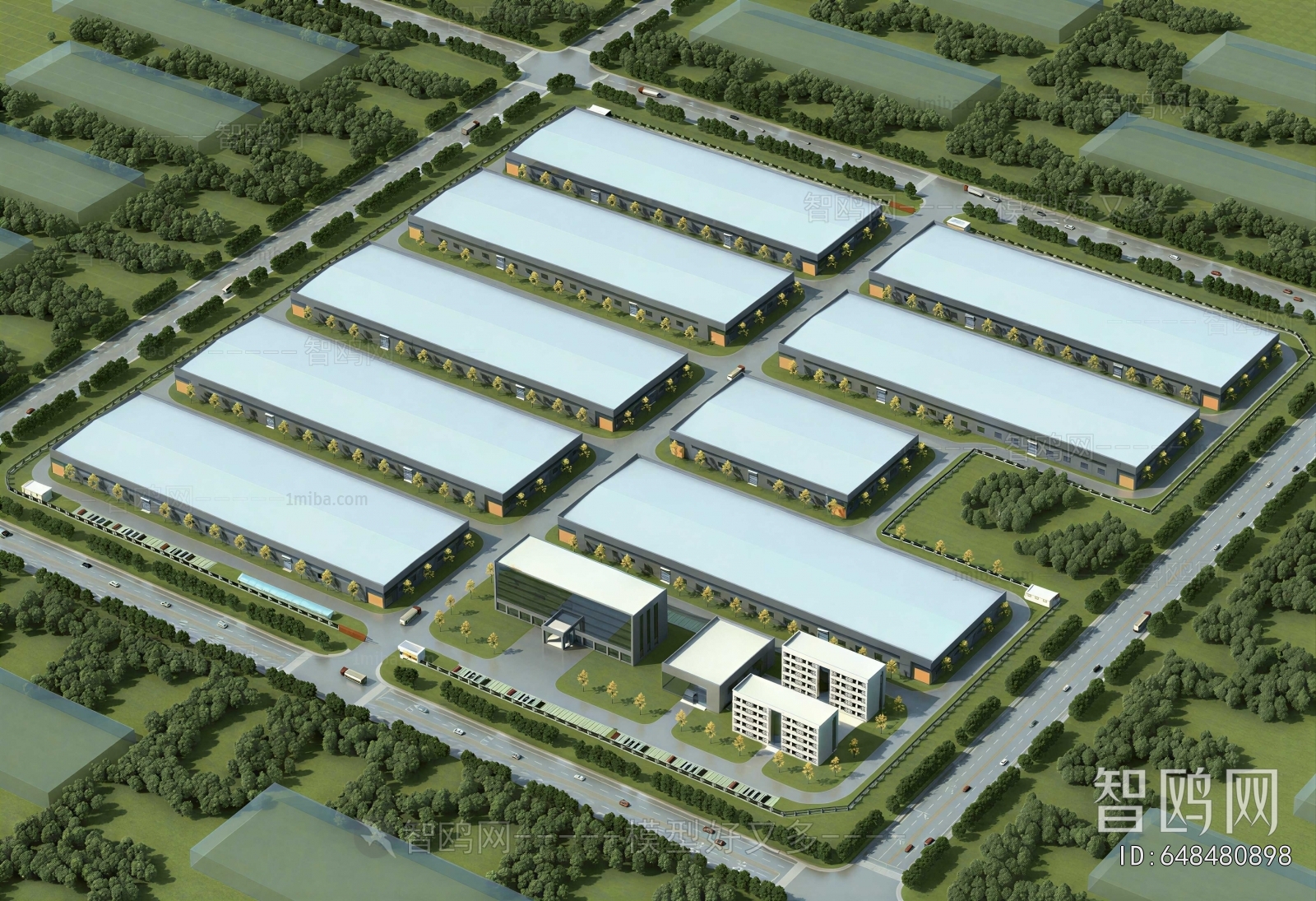 Modern Architectural Bird's-eye View Planning