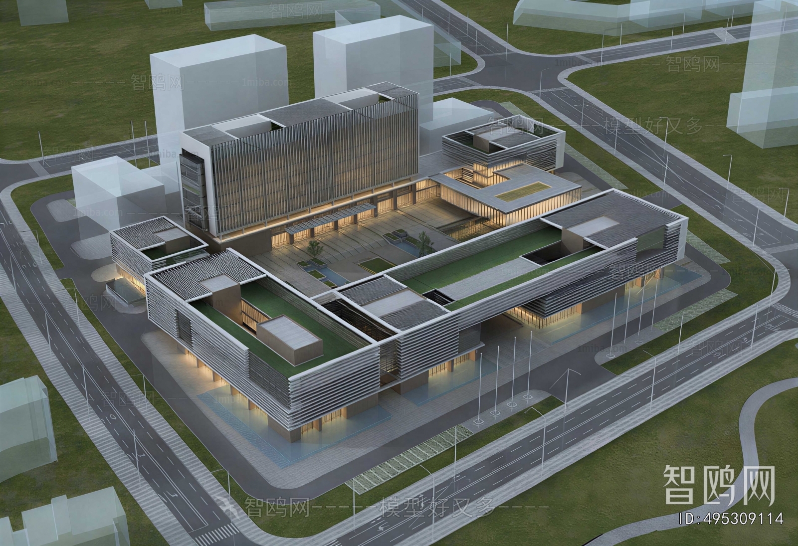 Modern Architectural Bird's-eye View Planning