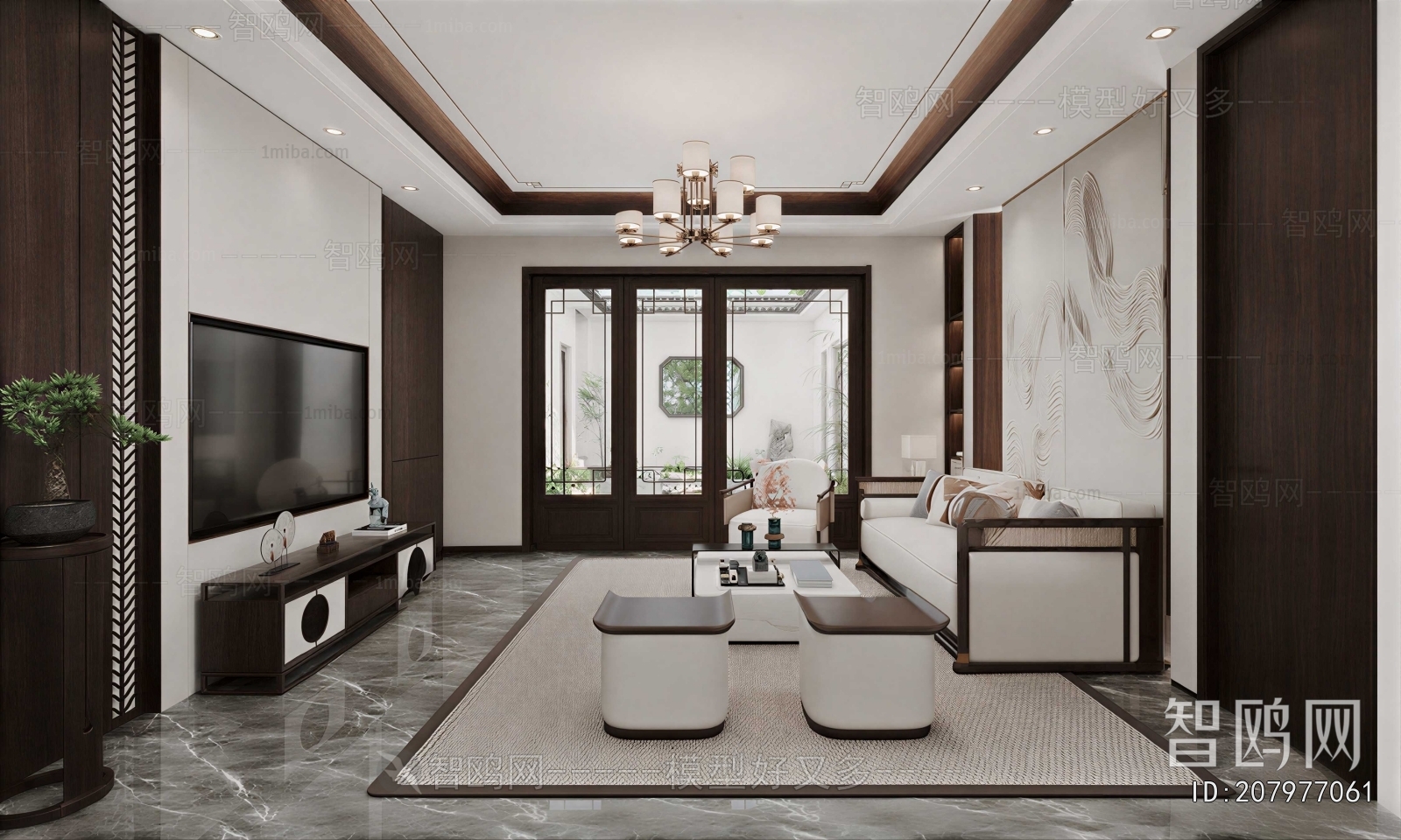 New Chinese Style A Living Room