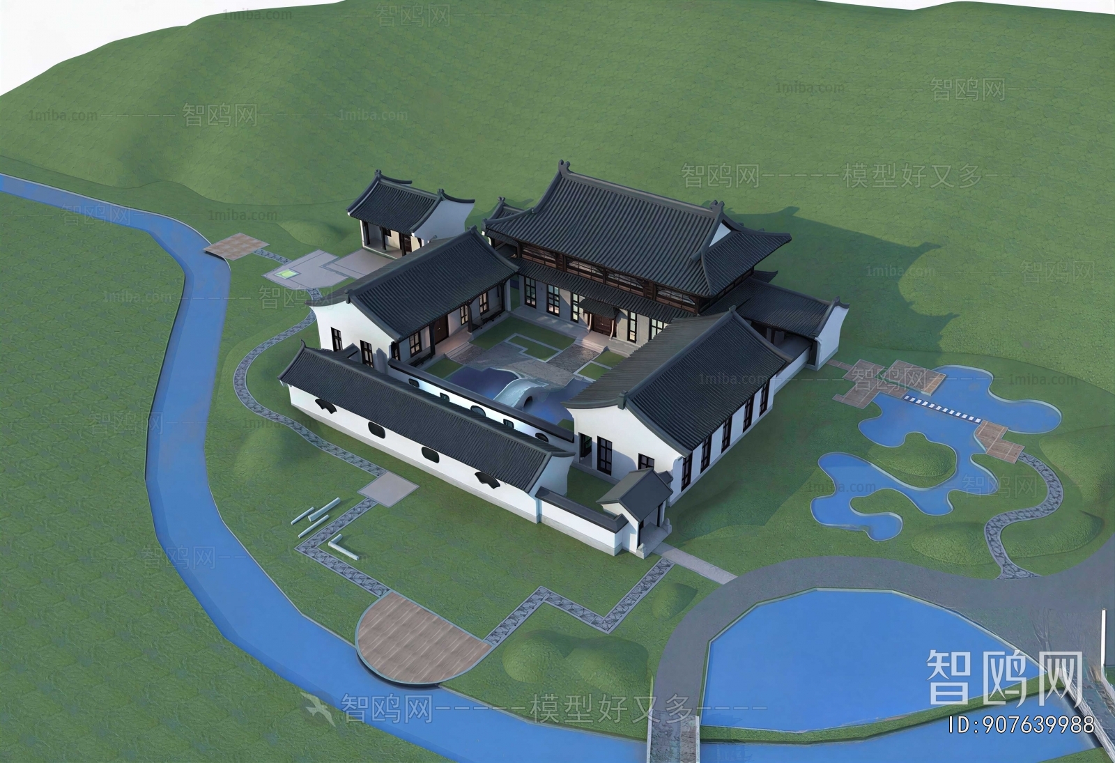 Modern Architectural Bird's-eye View Planning