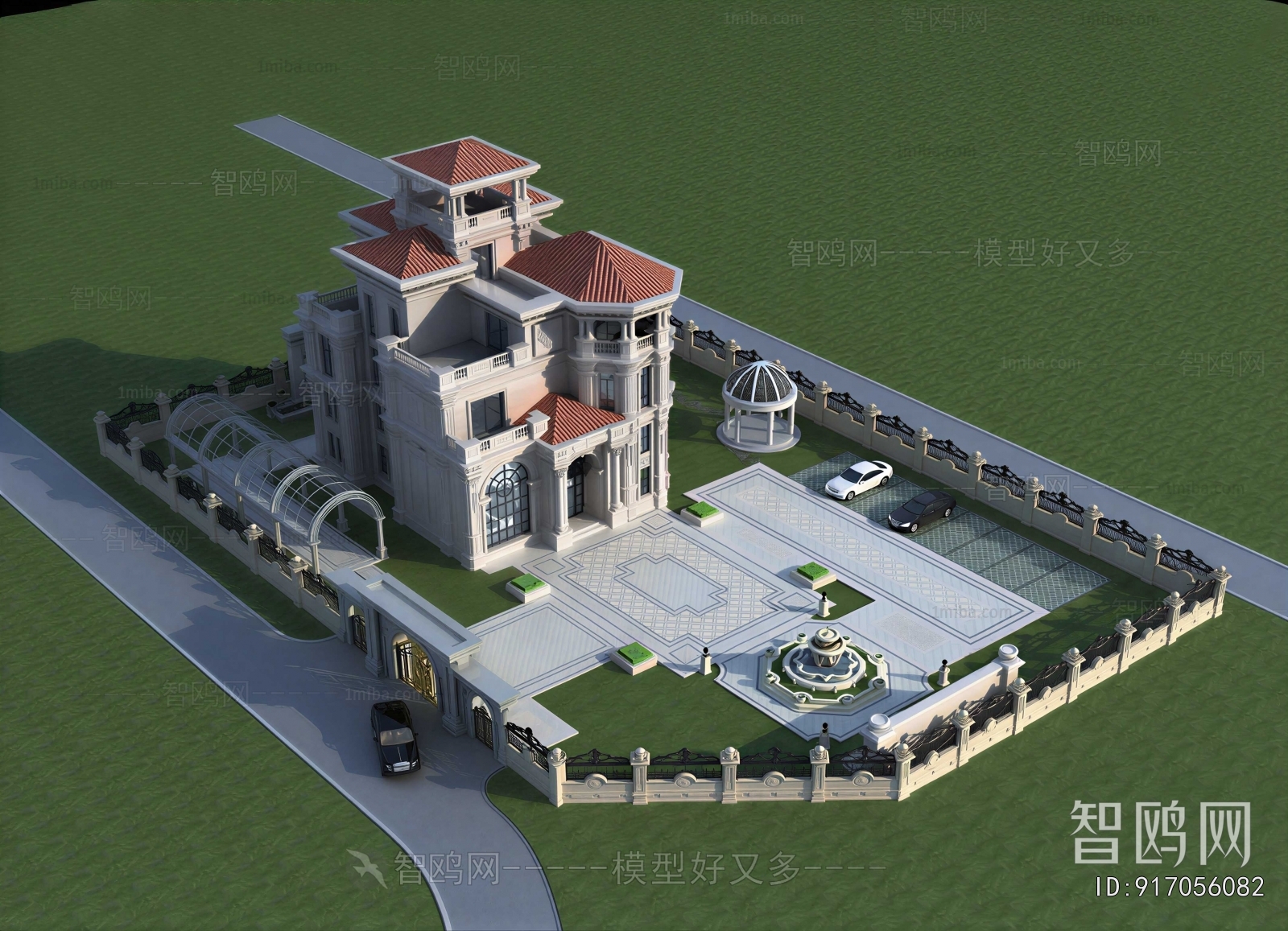 European Style Architectural Bird's-eye View Planning