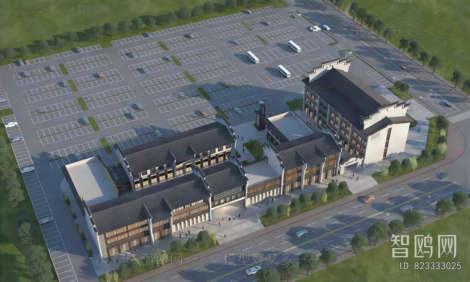 Modern Architectural Bird's-eye View Planning