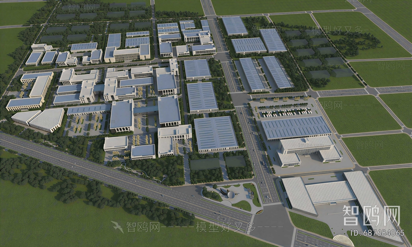 Modern Architectural Bird's-eye View Planning