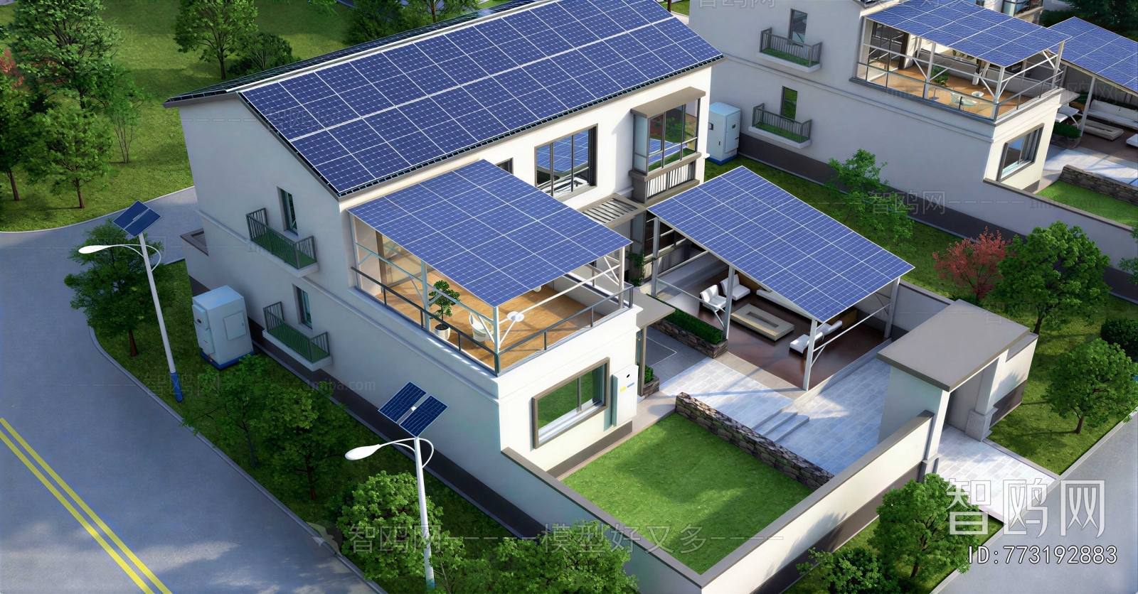 Modern Architectural Bird's-eye View Planning