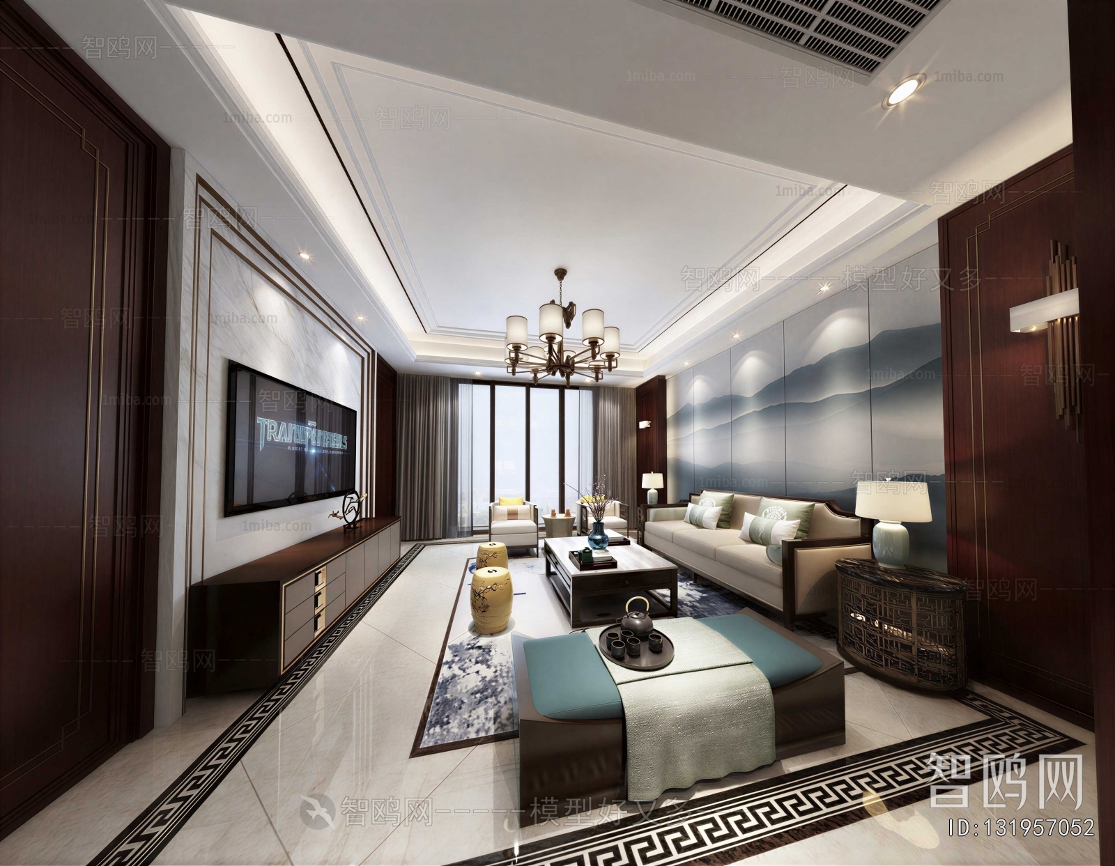 New Chinese Style A Living Room