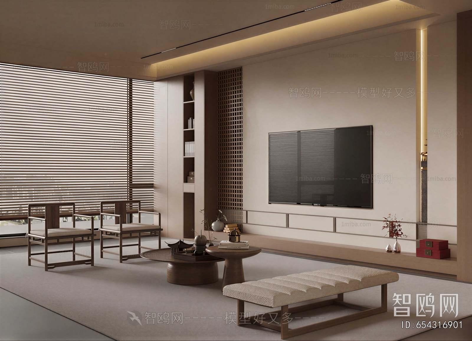 New Chinese Style A Living Room