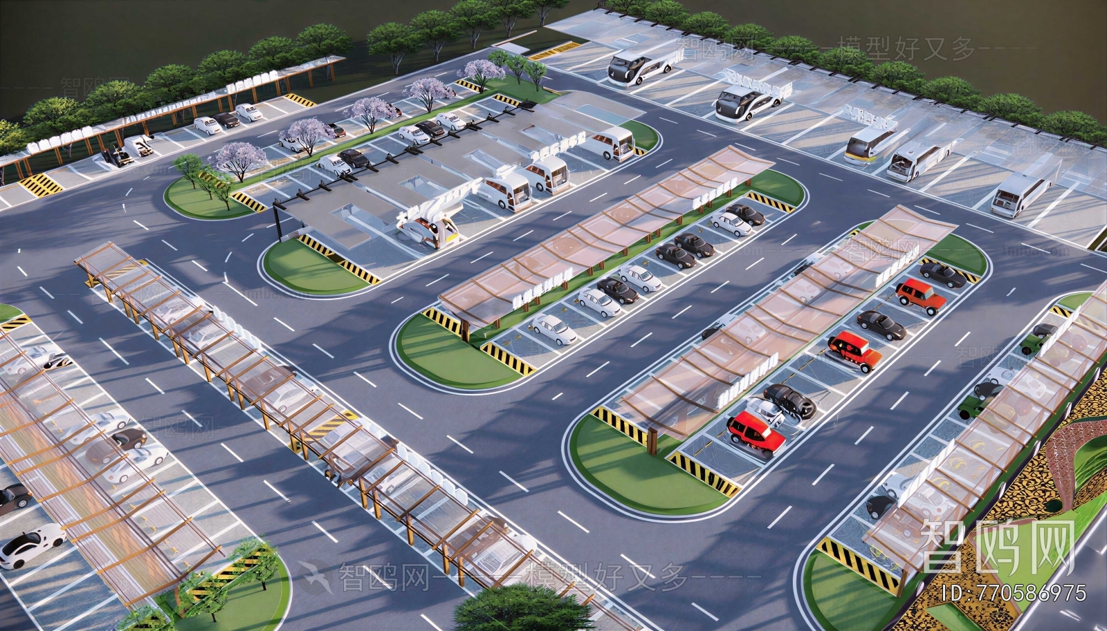 Modern Outdoor Parking Lot