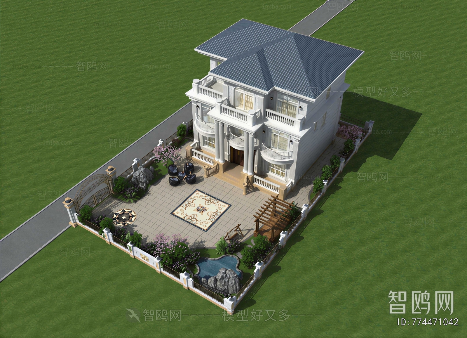 European Style Architectural Bird's-eye View Planning