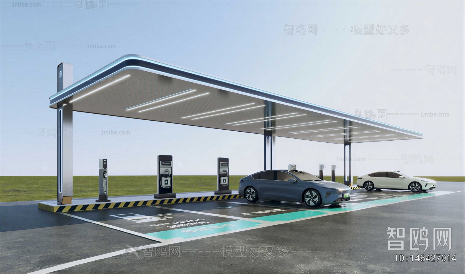 Modern Outdoor Parking Lot