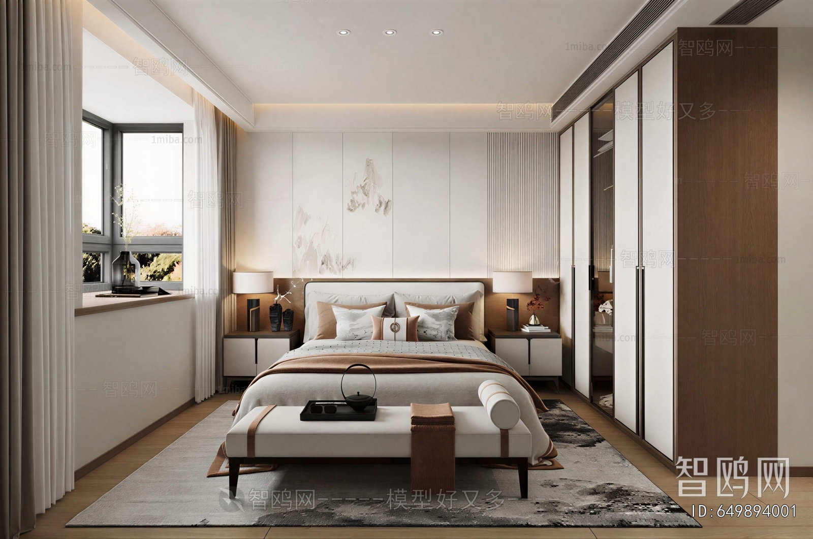 New Chinese Style Bedroom