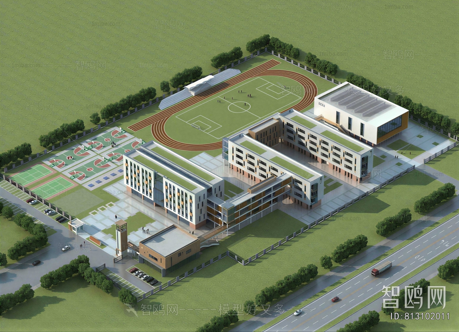 Modern Architectural Bird's-eye View Planning