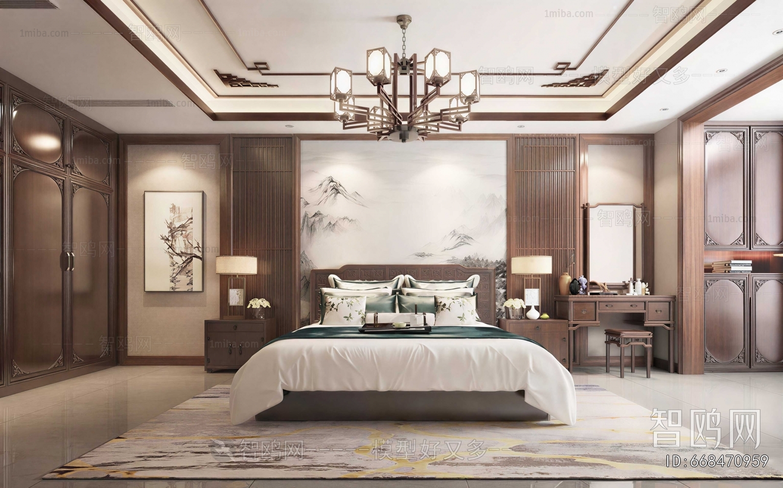 New Chinese Style Bedroom