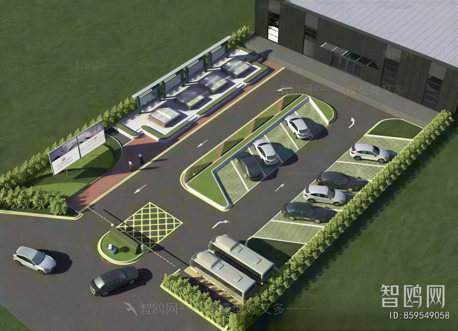 Modern Outdoor Parking Lot
