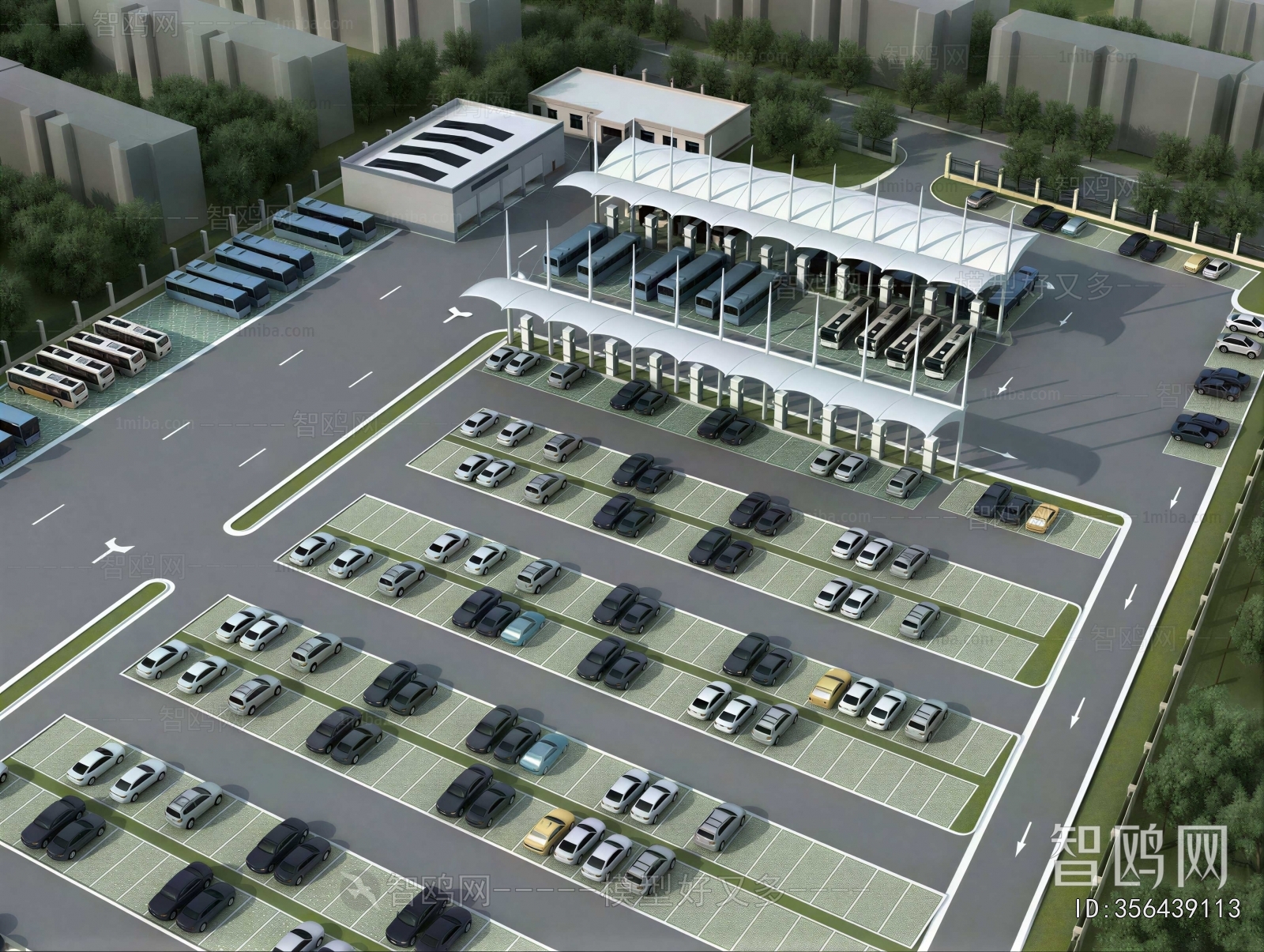 Modern Architectural Bird's-eye View Planning