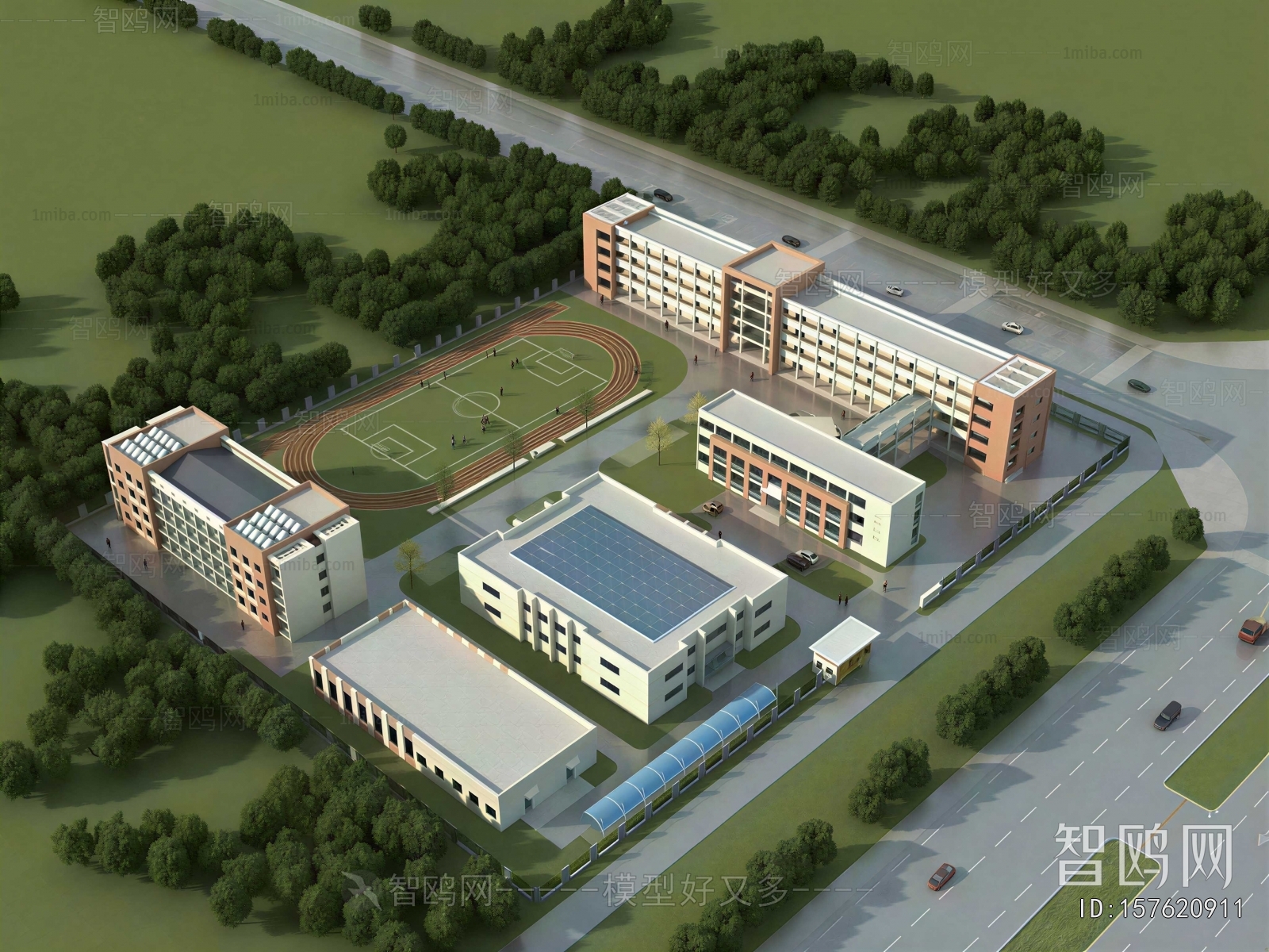 Modern Architectural Bird's-eye View Planning